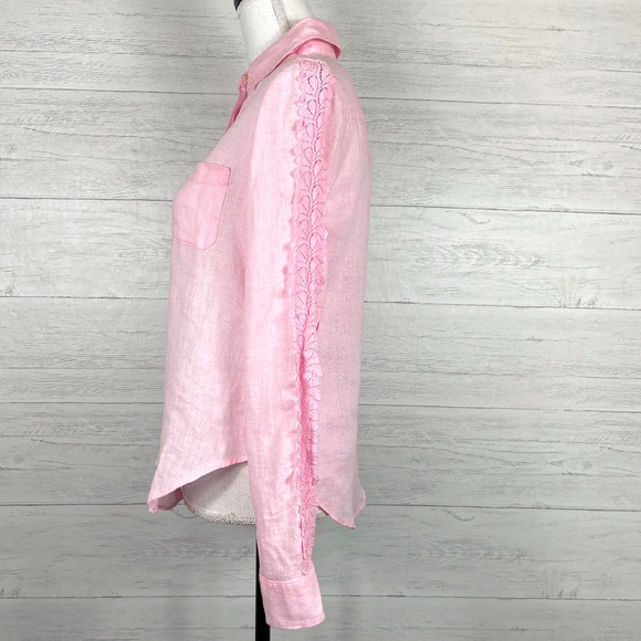 Lilly Pulitzer Sea View Button Down Shirt XXS Pink - Picture 9 of 12